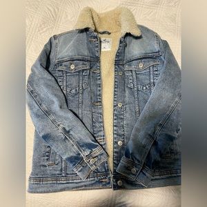 hollister sherpa jean jacket